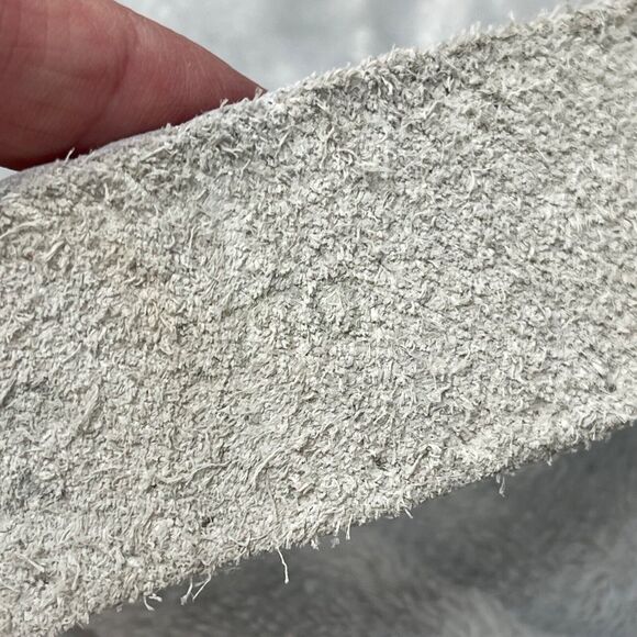 Vintage Cache Belt White Studded Leather Beaded Rhinestone Metal Buckle M - Picture 8 of 14